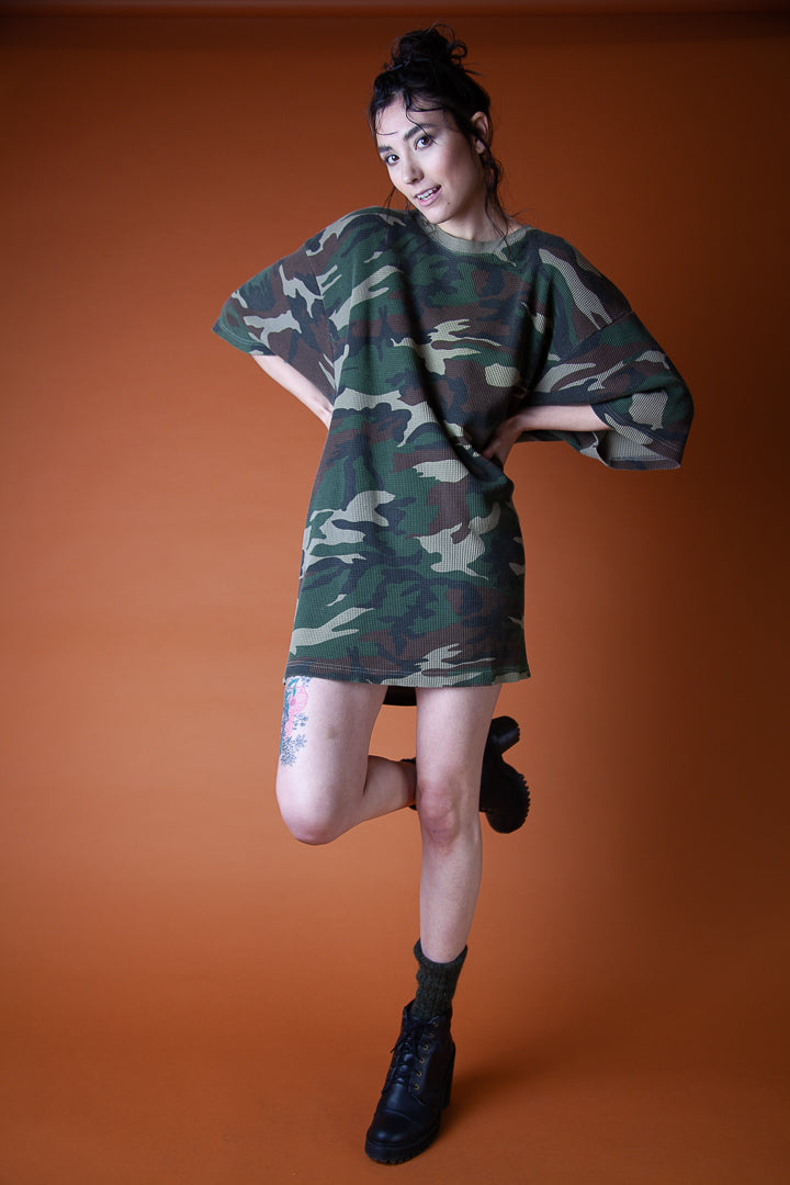 oversized camo t shirt dress Ugoldhm Kids Tie Dye Camo Print Oversized T-Shirt Dress, Loose Fit Casual Longline Tee, Comfy Summer Loungewear Top