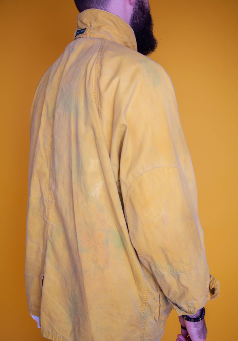 Color-Washed Yellow Rain Jacket