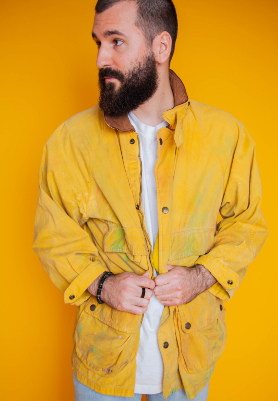 Color-Washed Yellow Rain Jacket